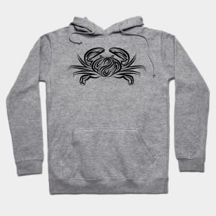 Black and White Tribal Crab Hoodie